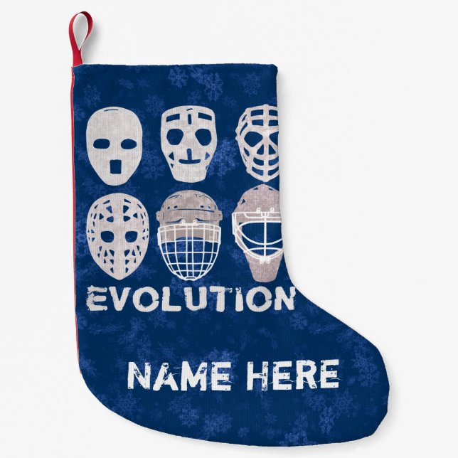 Hockey Goalie Masks Evolution Christmas Stocking (Front)