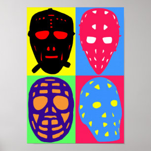 Hockey Goalie Masks Pop Art Poster