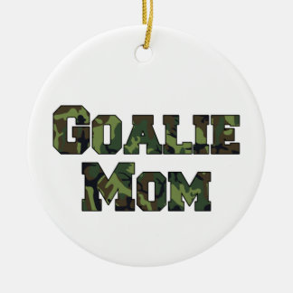 Hockey Goalie Mum Camo Lettering Ceramic Ornament