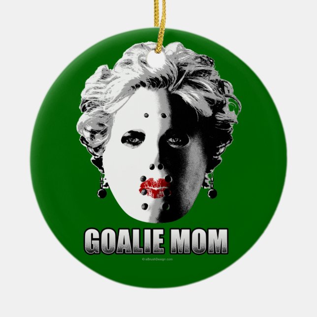Hockey Goalie Mum Ceramic Ornament (Front)