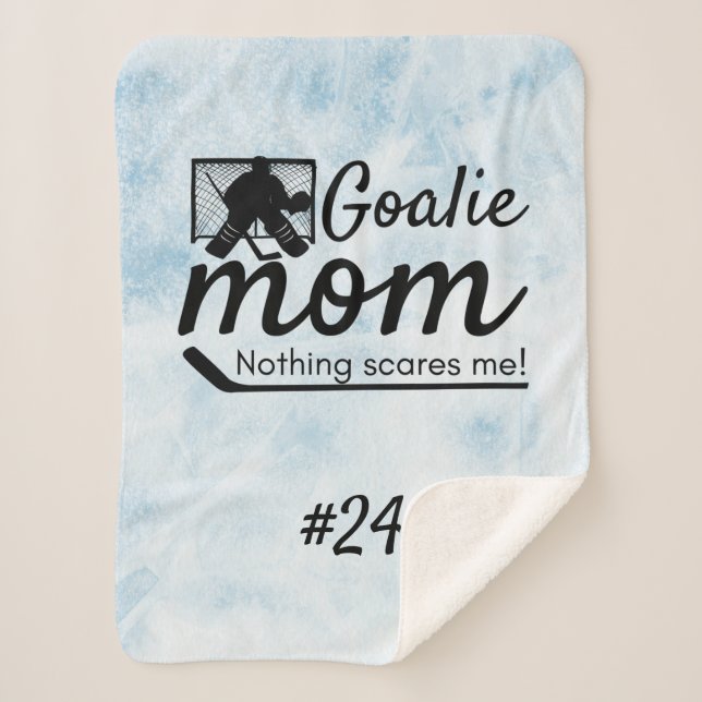 Hockey goalie mum rink gear blanket blue ice (Front)
