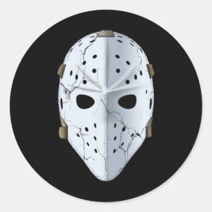 Hockey Goalie - Old School Goalie Mask Classic Round Sticker
