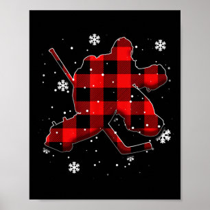 Hockey Goalie Plaid Christmas  Poster