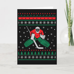 Hockey Goalie Player Christmas Youth Ice Hockey Lo Card