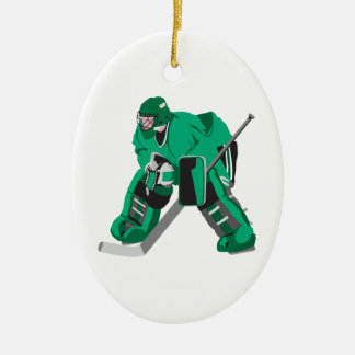 hockey goalie ready ceramic ornament