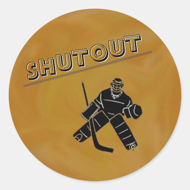 Hockey Goalie Shutout Sticker (Front)