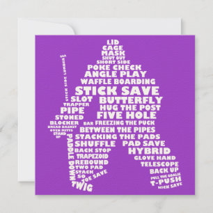 Hockey Goalie Text Art Party Invitations