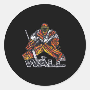 Hockey Goalie THE WALL goaltending Classic Round Sticker