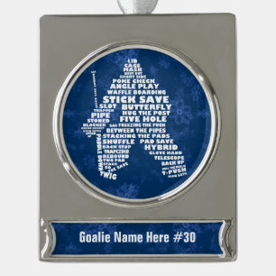Hockey Goalie Typography Custom Xmas Ornament