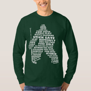Hockey Goalie Typography Long Sleeved T Shirt