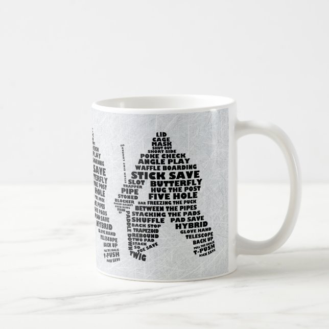 Hockey Goalie Typography Mug (Right)