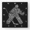 Hockey Goalie Typography Wall Clock