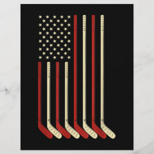 Hockey Goalie USA Flag Hockey Stick Ice Hockey Custom Letterhead