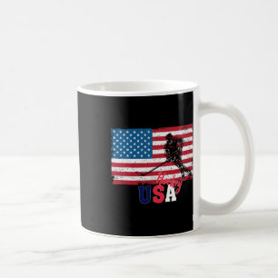 Hockey Goalie Usa Flag Hockey Stick Ice Hockey For Coffee Mug