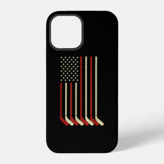 Hockey Goalie USA Flag Hockey Stick Ice Hockey iPhone 12 Case