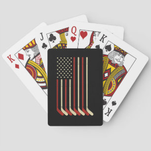 Hockey Goalie USA Flag Hockey Stick Ice Hockey Playing Cards