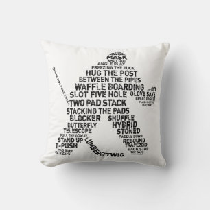 Hockey Goalie Word Art   Cushion