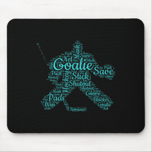 Hockey Goalie Word Art Girls Female Womens Hockey  Mouse Pad