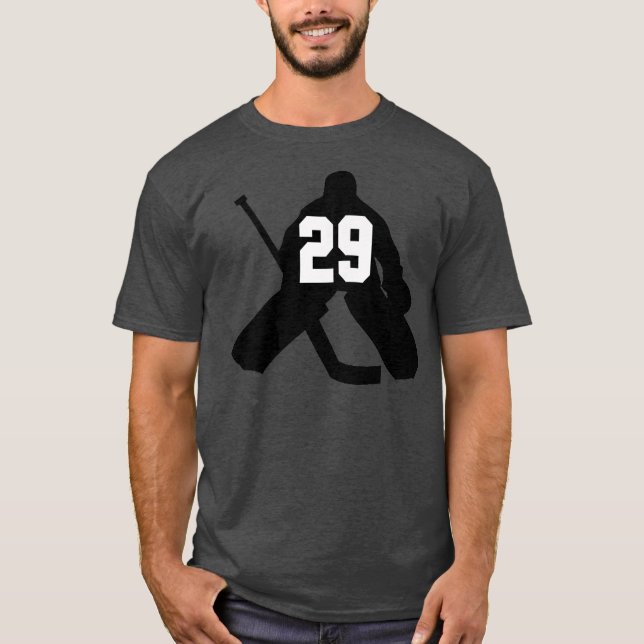 Hockey Goalie YOUR Number 29 Men Women Boys Girls T-Shirt (Front)