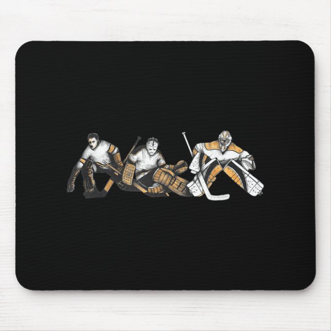 Hockey Goalies Evolution Though the Ages Retro  Mouse Pad (Front)