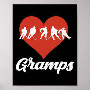 Hockey Gramps Hockey Heart Love Poster
