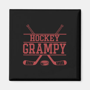 Hockey Grampy Player Sports Hockey Player Lover Magnet