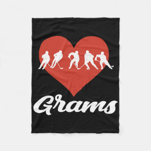 Hockey Grams Hockey Heart Love Fleece Blanket