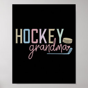 Hockey Grandma Design Cute Ice Hockey Rink Fan Poster
