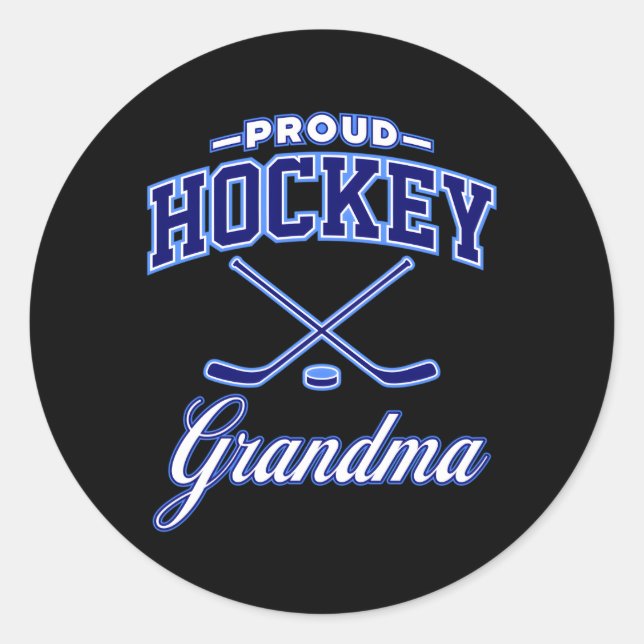 Hockey Grandma For Classic Round Sticker (Front)