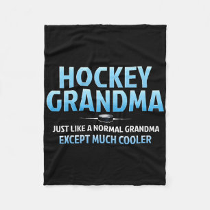 Hockey Grandma Funny Ice Hockey Grandmother Mother Fleece Blanket