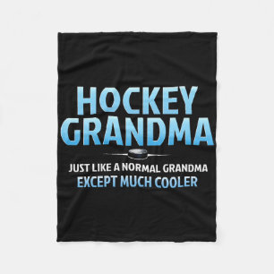 Hockey Grandma Funny Ice Hockey Grandmother Mother Fleece Blanket
