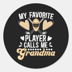 Hockey Grandma Proud Ice Hockey Player Grandmother Classic Round Sticker