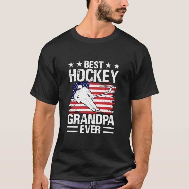 Hockey Grandpa  Hockey  for Grandfathers Present   T-Shirt (Front)