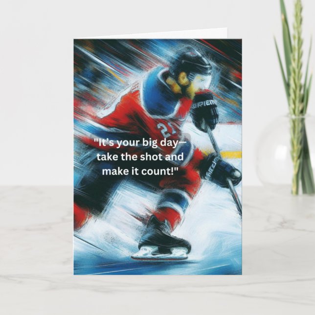 Hockey Greeting Card Breakaway Birthday! (Front)