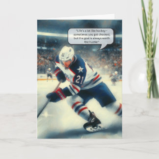 Hockey Greeting Card Centre Player – "Play to Win"