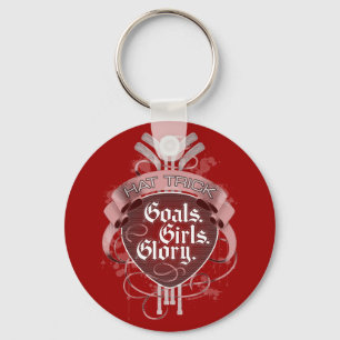 Hockey Hat Trick: Goals, Girls & Glory Key Ring