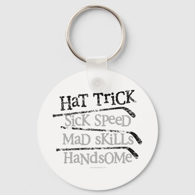 Hockey Hat Trick Key Ring (Front)
