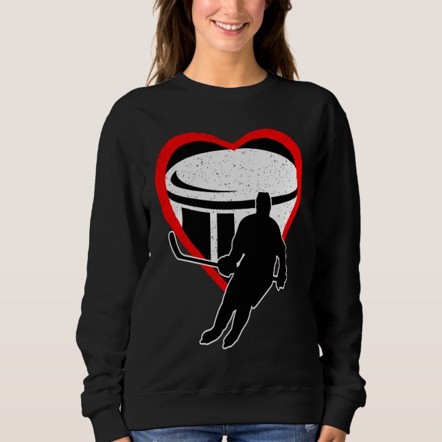 Hockey Heart Sport Love Anti Valentines Day Sweatshirt (Front)
