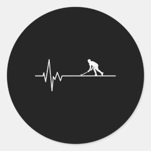 Hockey Heartbeat Ice Hockey Field Hockey Player Classic Round Sticker