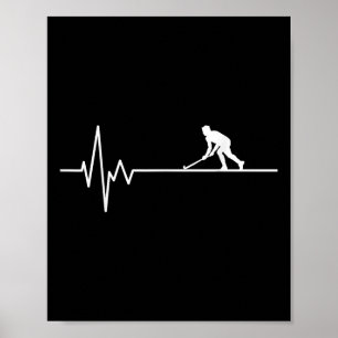 Hockey Heartbeat Ice Hockey Field Hockey Player  Poster