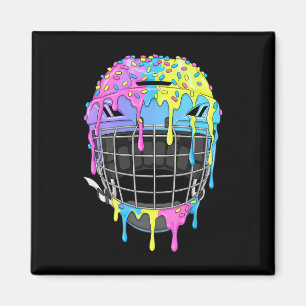 Hockey Helmet Ice Cream Drip For Hockey Player Boy Magnet