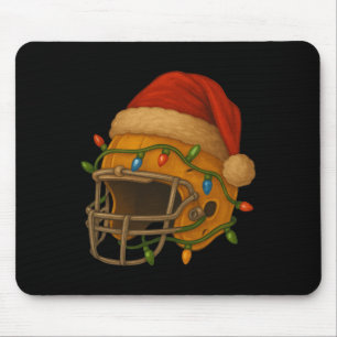 Hockey Helmet Santa Christmas Lights Xmas Men Boys Mouse Pad
