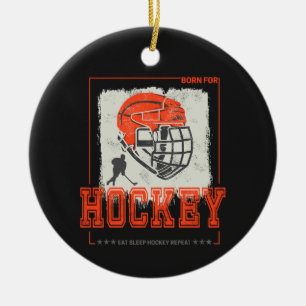 Hockey Helmet Vintage Player Game Trainer Or Coach Ceramic Ornament