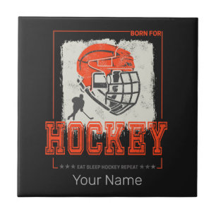 Hockey Helmet Vintage Player Game Trainer Or Coach Ceramic Tile