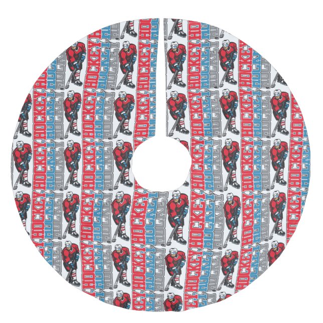 Hockey, Hockey, Hockey Brushed Polyester Tree Skirt (Front)