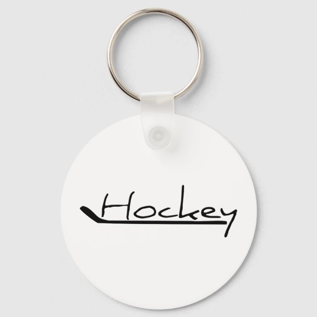 Hockey - Hockey With Hockey Stick Key Ring (Front)