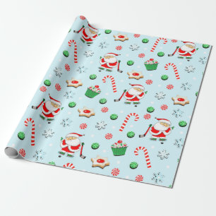 Hockey Holiday Gift Wrapping Paper