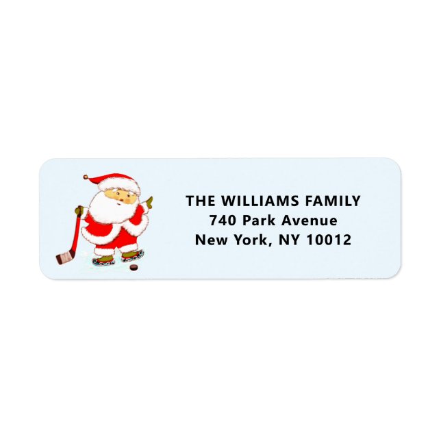 Hockey Holiday Return Address Label (Front)