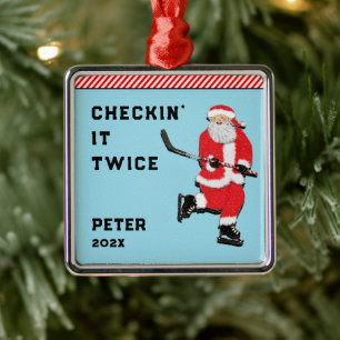 Hockey Holidays Metal Ornament