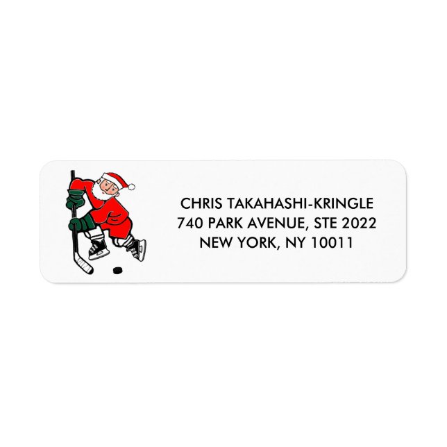 Hockey Holidays Return Address Label (Front)